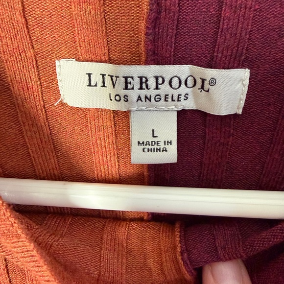 LIVERPOOL Color Block Mock Neck Pullover Sweater Size Large! EUC! Viscose/Nylon! - Picture 3 of 8